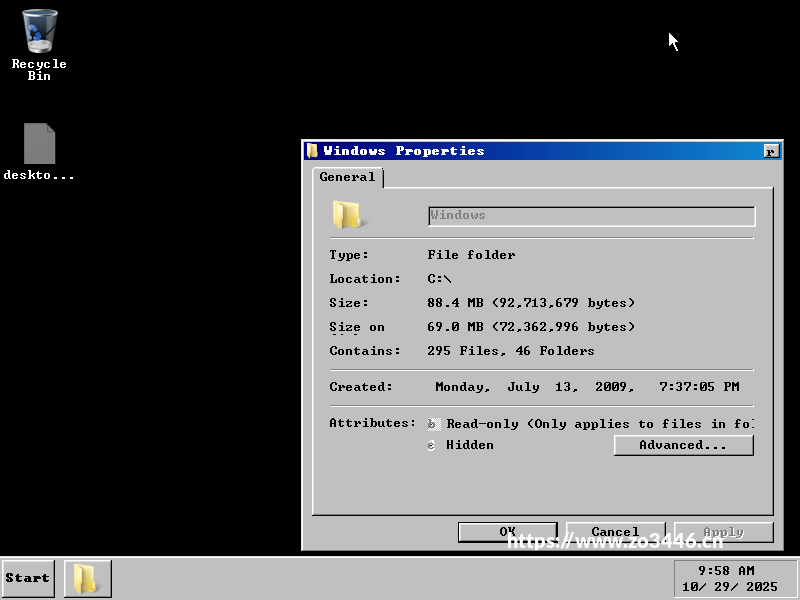 极限精简！69MB 版 Win7 系统登（场，但几乎无法运行任）何程序